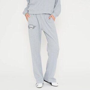 MAYFAIR - Soul Grey Relaxed Waffle Wide-Leg Sweatpants - L/XL